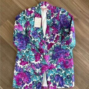 Show Me Your MuMu Floral Blazer - Purple and Teal